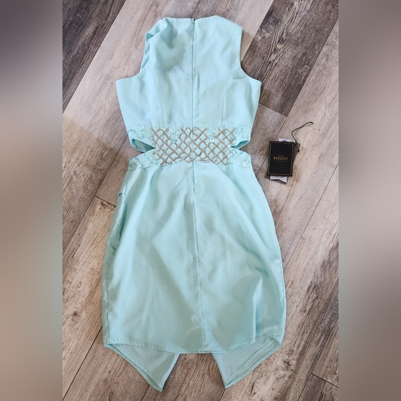 Vero Moda MARQUEE Women's Mint Green Polyester Tulip Dress. - Picture 12 of 14